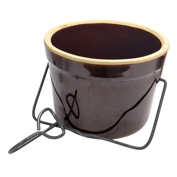 40 Oz. Brown Stoneware Crock Bail Closure Marked USA Farmhouse Vintage - Picture 11 of 11